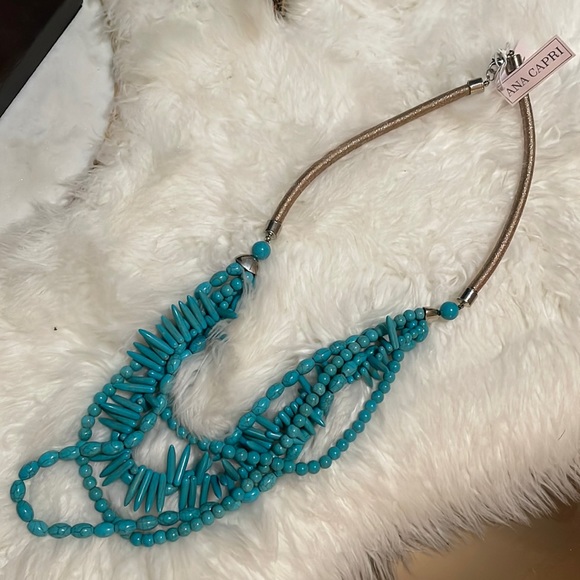 Ana Capri- turquoise stones necklace NWT - Picture 1 of 5